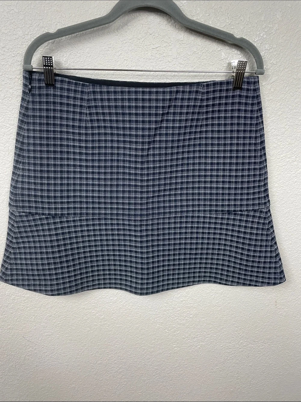 NWT Sonia Rykiel Check Plaid Mini Skirt with Flared Drop Waist Sz 44